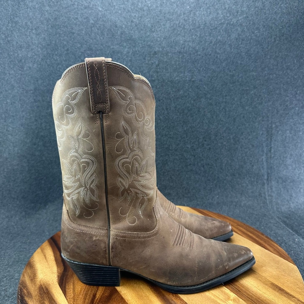 ARIAT Boots Womens Size 9B Brown Leather Cowboy Western Snip Toe 10009514